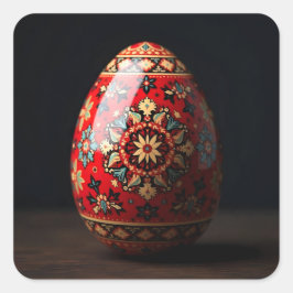 Roter Osterei-Teppich Quadratischer Aufkleber