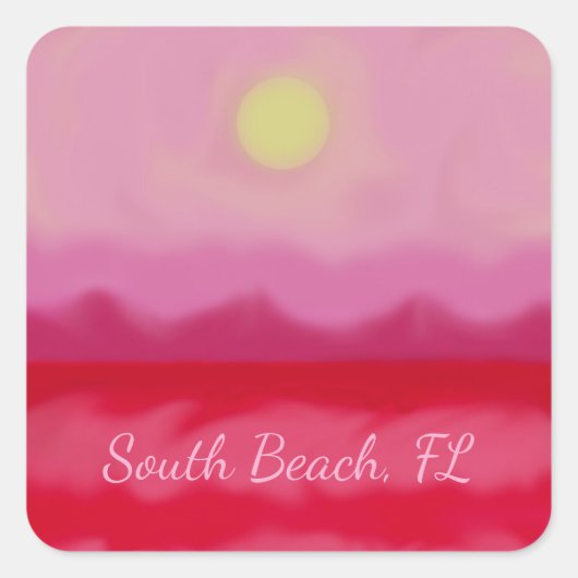 Roter Ozean-Sticker Quadratischer Aufkleber (Vorderseite)