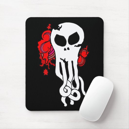 Roter Ozeanschädel Mousepad (Mit Mouse)