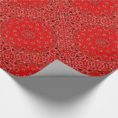 Roter Paisleybandana-Schal-Gewebe-Druck Geschenkpapier (Ecke)