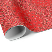 Roter Paisleybandana-Schal-Gewebe-Druck Geschenkpapier (Rolleneckpunkt)