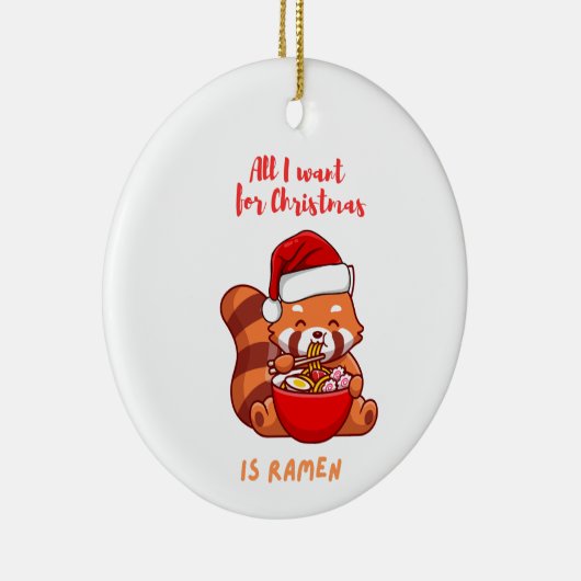 Roter Panda: Alles, was ich zu Weihnachten wollte, Keramik Ornament (Rechts)