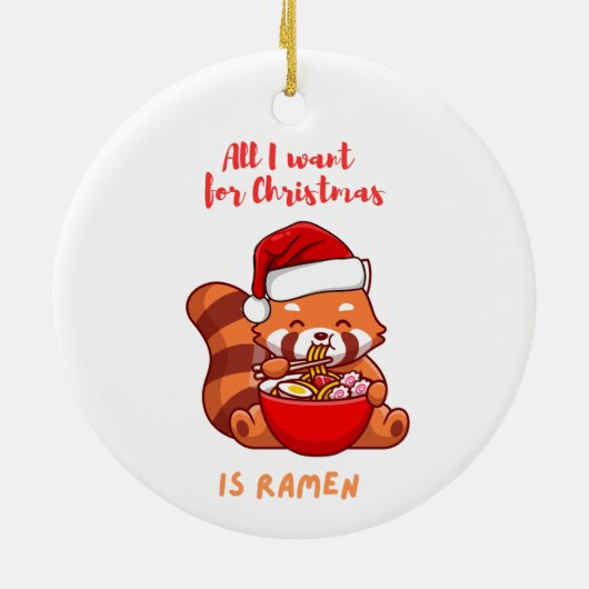 Roter Panda: Alles, was ich zu Weihnachten wollte, Keramik Ornament (Hinten)