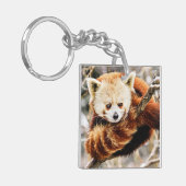 Roter Panda an einer Baumgrenze Schlüsselanhänger (Vorderseite links)