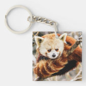 Roter Panda an einer Baumgrenze Schlüsselanhänger (Vorderseite)