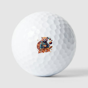 Roter Panda-Astronaut Golfball