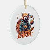 Roter Panda-Astronaut Keramik Ornament (Rechts)