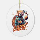 Roter Panda-Astronaut Keramik Ornament (Links)