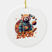 Roter Panda-Astronaut Keramik Ornament (Hinten)