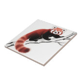 Roter Panda auf Ast sitzend Fliese (Seite)