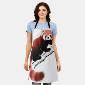 Roter Panda auf Ast sitzend Schürze (Getragen)