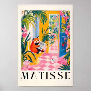 Roter Panda auf der Toilette, sonniges Badezimmer  Poster