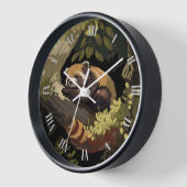 Roter Panda auf einem Baumzweig Uhr (Winkel)