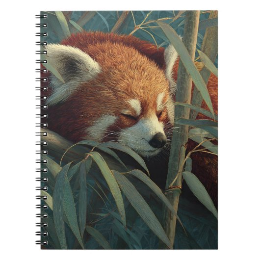 Roter Panda Bamboo Wald Kunst Notizblock (Vorderseite)