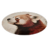 Roter-Panda-Bambus-Wasserfarbenporträt Schneidebrett (Ecke)