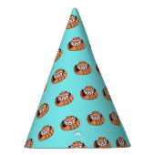 Roter Panda-Bär auf Türkis Partyhütchen (Rechts)