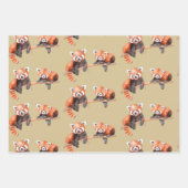 Roter Panda-Bär Geschenkpapier Set (Vorderseite 3)