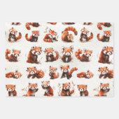 Roter Panda-Bär Geschenkpapier Set (Vorderseite)