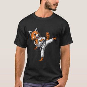 Roter Panda-Bär Karate Martial Arts Kickboxen Jiu T-Shirt