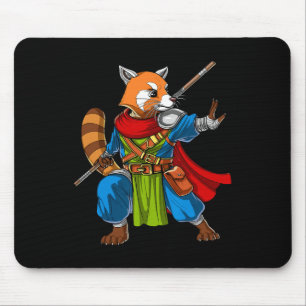 Roter Panda-Bär-Ninja-Samurai-Krieger Lustig Kung Mousepad