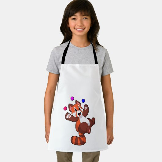 Roter Panda beim Juggle Circus.PNG Schürze (Insitu)