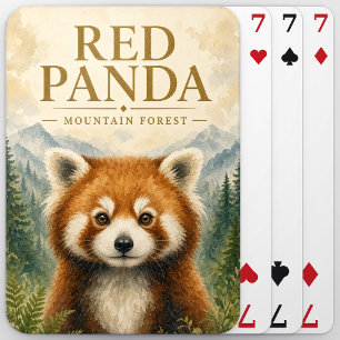 Roter Panda Bergwald Wildtiere Spielkarten