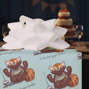 Roter Panda Beste Yoga-Lehrerin Danke Kunstwerk Geschenkpapier