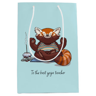 Roter Panda Beste Yoga-Lehrerin Danke Kunstwerk Mittlere Geschenktüte