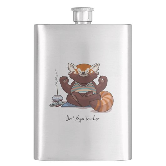 Roter Panda Bestes Yoga-Lehrer-Geschenk Tier Kunst Flachmann (Vorderseite)
