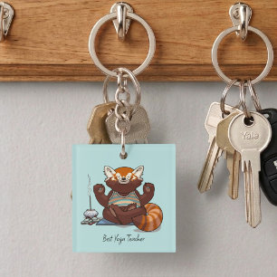 Roter Panda Bestes Yoga-Lehrer-Geschenk Tier Kunst Schlüsselanhänger