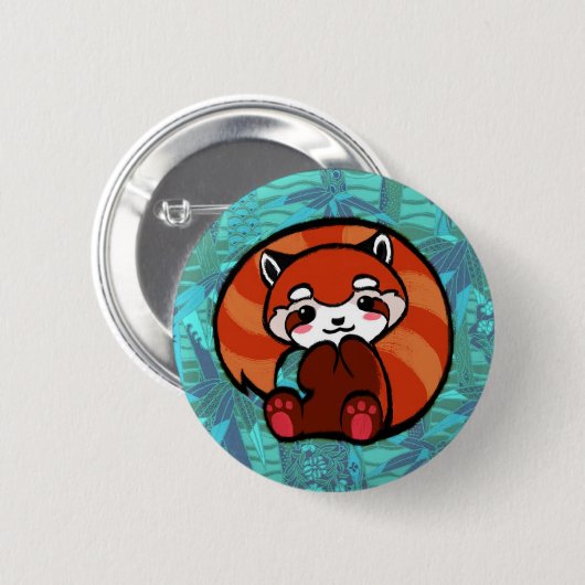 Roter Panda Button (Vorne & Hinten)