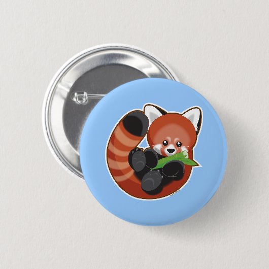 Roter Panda Button (Vorne & Hinten)