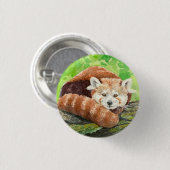 Roter Panda Button (Vorne & Hinten)