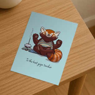 Roter Panda Dankeschön Kunst für den besten Yoga-L Postkarte