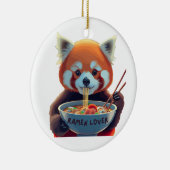 Roter Panda, der eine Schüssel Ramen isst Keramik Ornament (Rechts)