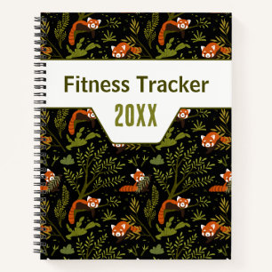 Roter Panda Dunkler Dschungel Fitness-Tracker Notizblock