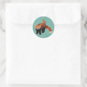 Roter Panda & Eule Aufkleber (Tasche)