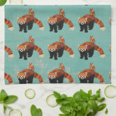 Roter Panda & Eule Handtuch (Gefaltet)