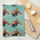 Roter Panda & Eule Handtuch (Viertel Falte)
