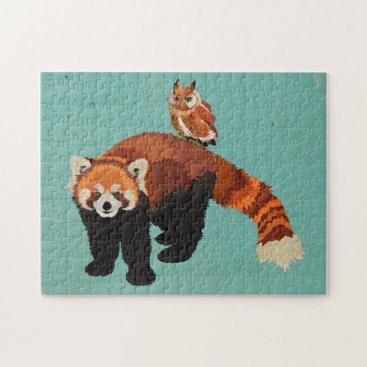 Roter Panda & Eulen-Rätsel Puzzle (Horizontal)