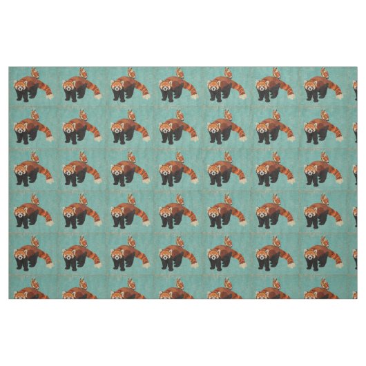 Roter Panda & Eulen Stoff (Fat Quarter (45,7 x 55,9 cm))