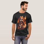 Roter Panda-Feuer-Magier T-Shirt (Vorne ganz)