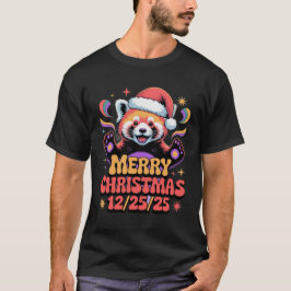 Roter Panda Frohe Weihnachten 12/25/25 T-Shirt
