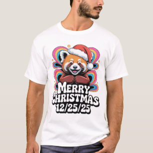 Roter Panda Frohe Weihnachten 12/25/25 T-Shirt