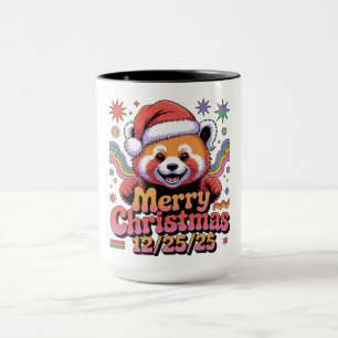 Roter Panda Frohe Weihnachten 12/25/25 Tasse