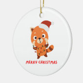 Roter Panda Frohe Weihnachten Keramik Ornament (Links)