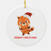 Roter Panda Frohe Weihnachten Keramik Ornament (Hinten)