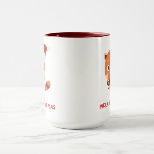 Roter Panda Frohe Weihnachten Tasse (Zentrum)