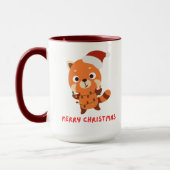 Roter Panda Frohe Weihnachten Tasse (Links)