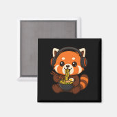Roter Panda Gaming Gamer isst Ramen Magnet (Vorderseite/Rückseite)